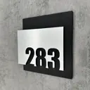 Цифры на дверь квартиры Бестмедиа самоклеящиеся №283 15x12 см царапанное серебро