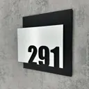 Цифры на дверь квартиры Бестмедиа самоклеящиеся №291 15x12 см царапанное серебро