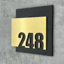 Цифры на дверь квартиры Бестмедиа самоклеящиеся №248 15x12 см царапанное золото