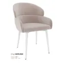 Стул Milavio Берклей 56x82x60 см велюр цвет кремовый/белый