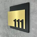 Цифры на дверь квартиры Бестмедиа самоклеящиеся №111 15x12 см царапанное золото