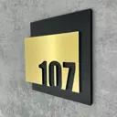Цифры на дверь квартиры Бестмедиа самоклеящиеся №107 15x12 см царапанное золото