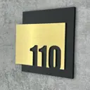 Цифры на дверь квартиры Бестмедиа самоклеящиеся №110 15x12 см царапанное золото