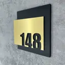 Цифры на дверь квартиры Бестмедиа самоклеящиеся №148 15x12 см царапанное золото