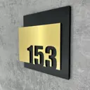 Цифры на дверь квартиры Бестмедиа самоклеящиеся №153 15x12 см царапанное золото