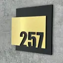 Цифры на дверь квартиры Бестмедиа самоклеящиеся №257 15x12 см царапанное золото