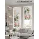 Рулонная штора AT Home Спарус 62x170 см цвет белый, зеленый, розовый