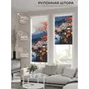 Рулонная штора AT Home Огнис 62x170 см цвет синий, оранжевый