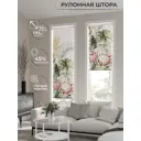Рулонная штора AT Home Спарус 52x170 см цвет белый, зеленый, розовый