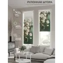 Рулонная штора AT Home Эсмер 52x170 см цвет белый, зеленый, бирюзовый
