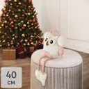 Новогодняя декоративная фигура Сова 20 см цвет розовый