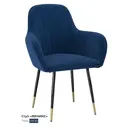 Кухонный стул Milavio Феникс 87x53x44 см велюр цвет синий/черно-золотой