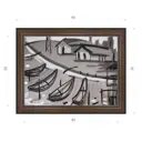 Картина в раме Декор депо Константин Малютин "Рыбацкий посёлок" E21 36x46 см без стекла