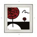 Картина в раме Декор депо Константин Малютин "Условная флора 4" E20 31x31 см без стекла