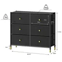 Комод Estares Commod classic 6 ящиков 89x30x78 см МДФ цвет черный