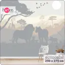 Фотообои бесшовные флизелиновые Bartonwall 250x275 см Джунгли Лев K260