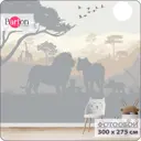 Фотообои бесшовные флизелиновые Bartonwall 300x275 см Джунгли Лев K260