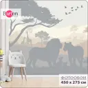 Фотообои бесшовные флизелиновые Bartonwall 450x275 см Джунгли Лев K260