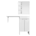 Тумба напольная Orange Optima OPD-110TUW+ZRAR с правой раковиной и зеркальным шкафом, белая