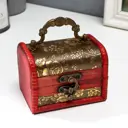 Шкатулка сундучок с ручкой "Незабудки" 7.3x9.5x7.5 см