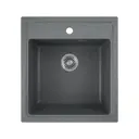 Врезная мойка Greenstone GRS-01-309 50x46x19 см литьевой мрамор цвет темно-серый