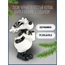 Новогодняя фигурка Simaland Лосик черный полосатый колпак, шарф и валенки, с подарком 14.1x6.8x8.2 см