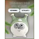 Новогодняя фигурка Simaland Совёнок-малыш в зелёной шапке с кисточками 8.7x6.8x7.1 см