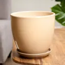 Горшок цветочный Кофейный Simaland 18 см 17 см 2.5 л керамика бежевый без автополива с блюдцем