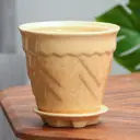 Горшок цветочный Арго 3 Simaland 16 см 13 см 1.2 л керамика бежевый без автополива с блюдцем