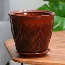 Горшок цветочный Арго 2 Simaland 20.5 см 17 см 2.8 л керамика коричневый без автополива с блюдцем