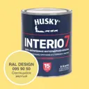 Краска для стен и потолков моющаяся Husky Interio 7 матовая цвет светящийся желтый RAL Design 095-90-50 0.9 л
