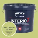 Краска для стен и потолков моющаяся Husky Interio 7 матовая цвет лаймовый зелёный сорбет RAL Design 110-80-40 9 л