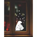 Наклейка декоративная для окон "Медведица с медвежонком" 35x41 см (снег 10x20 см)
