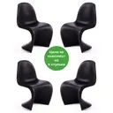 Комплект стульев 4 шт Tetchair Panton 86x57x49 см пластик цвет черный