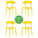 Комплект стульев 4 шт Tetchair Ton 74x52x45 см пластик цвет желтый