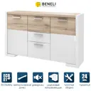 Комод Beneli Венето 3 ящика 126x35x75.5 см ДСП цвет белый