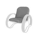 Кресло садовое M-group 12370109 Фасоль 71 см x 75 см x 62.5 см искусственный ротанг белый