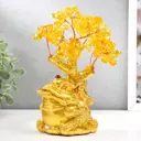 Сувенир бонсай 108 камней "Денежная жаба у дерева с янтарем" 17x14x8 см