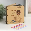 Фотоальбом на кольцах "Модницы с котенком" чёрные листы 18x18 см