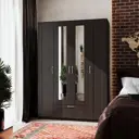 Шкаф для одежды с зеркалом Шведский стандарт 156x219.6x58.5 см ДСП цвет дуб венге