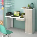 Офисный стол с полкой Мэрдэс СКЛ-Прям120+ШК 160x123.5x60 см ЛДСП цвет белый