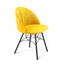 Стул Sheffilton Sht-st35/s100 78x53x52 см велюр цвет желтый/черный