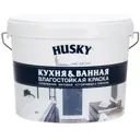 Краска для кухни и ванной акриловая моющаяся Husky матовая цвет белый база А 9 л