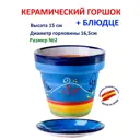 Горшок цветочный Классика Испанская керамика 16.5 см 15 см 1.5 л керамика мульти без автополива