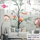 Фотообои флизелиновые Bartonwall 400x270 см Сказочный лес Животные