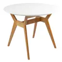 Стол круглый R-Home Нарвик 86x74.50x86 см МДФ цвет белый/орех
