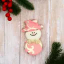 Елочная игрушка Снеговик-кругляш Зимнее волшебство 9692659 10 см х 10 см розовый