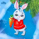 Елочная игрушка Зайчик Лесная мастерская 5195205 12 см x 12 см белый