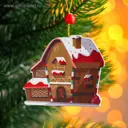 Елочная игрушка Дом пряник Лесная мастерская 4940614 7 см x 7 см бежевый
