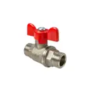 Кран шаровой прямой Valfex 1/2" наружная-наружная резьба латунь бабочка цвет красный